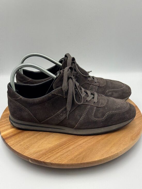 TOD\'S Men\'s Sport Sneakers Brown Calfskin Suede Lace Up Size 8.5/US 9.5 main image 14